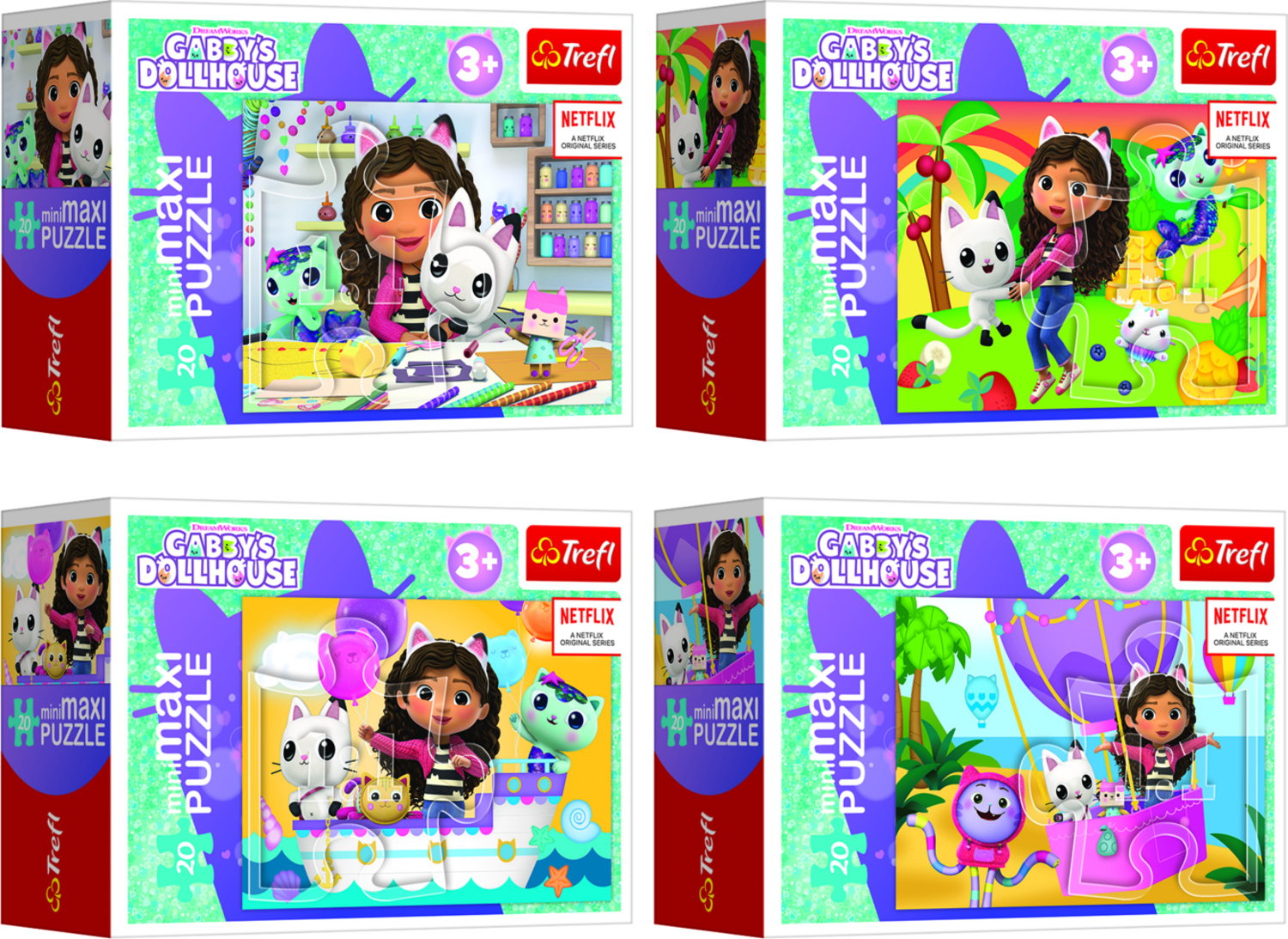 Trefl Puzzle miniMaxi 20 - Gabbyin barevný den / Universal Gabby's Dollhouse