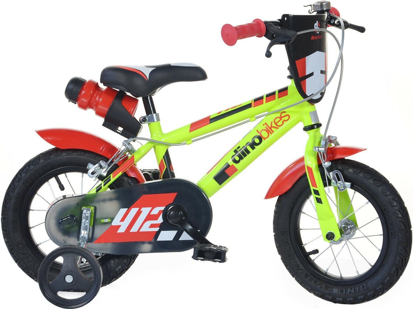 DINO Bikes - Detský bicykel 12" 412US - čierno-červený 2017