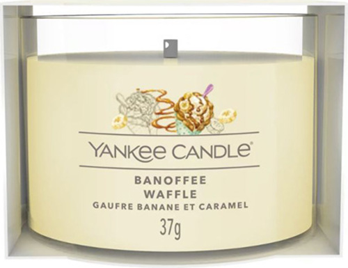 Yankee Candle, Vosková svíčka s banány a karamel, Votivní svíčka 37 g