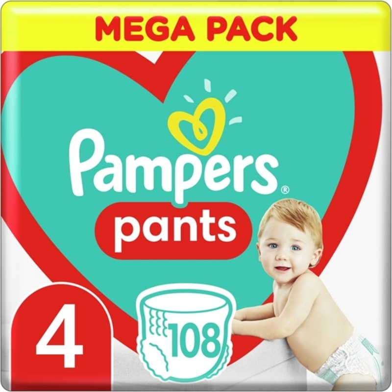PAMPERS Pants 4 (9-15 kg) 108 ks Maxi Mega box - plenkové kalhotky