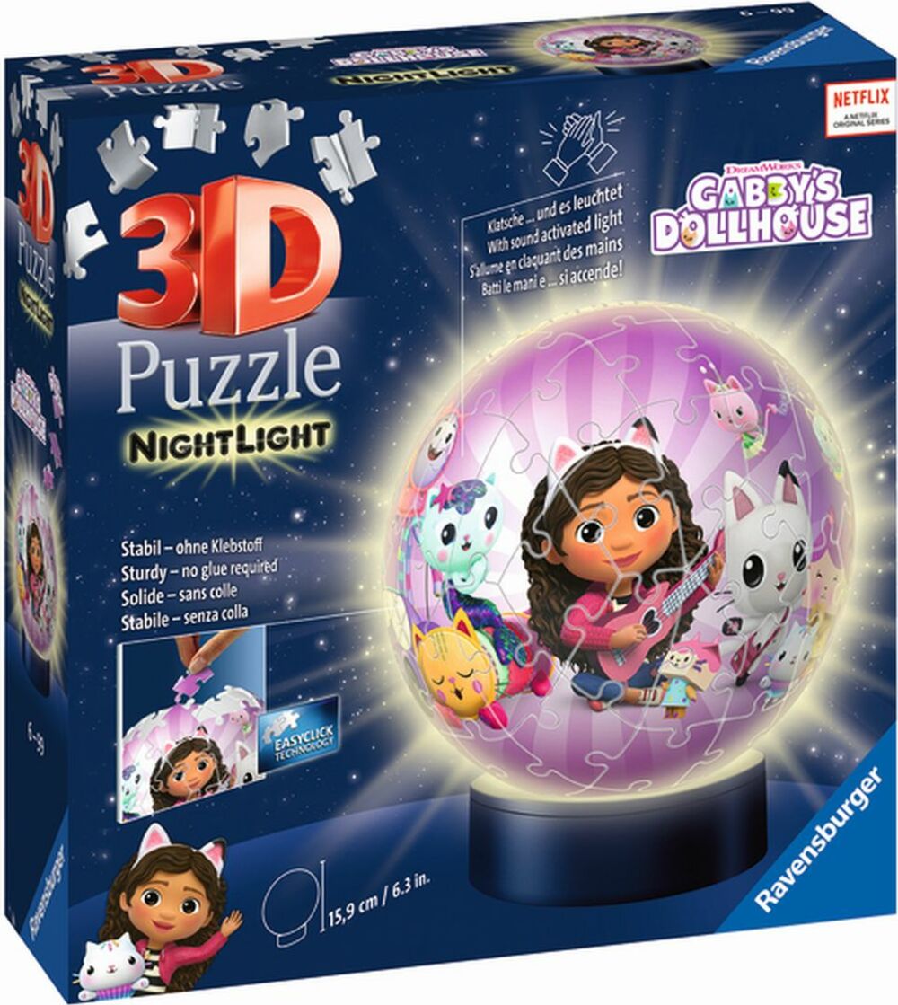 Ravensburger Puzzle-Ball Gabby's Dollhouse 72 dílků (noční edice)
