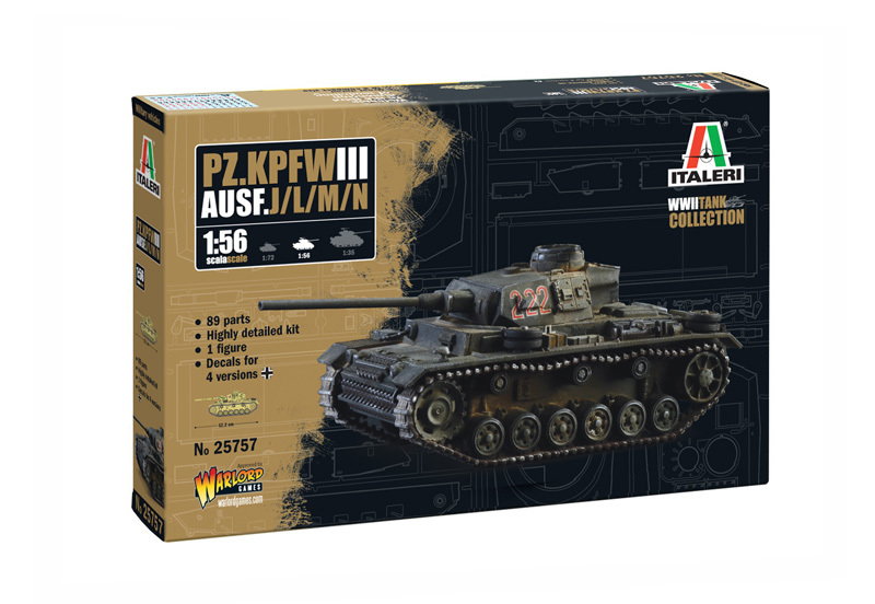 Modelový kit tanku 25757 - Pz. Kpfw. III Ausf. J//L/M/N (1:56)