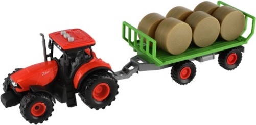 Traktor Zetor s vlekem a balíky plast na setrvačník na bat. se světlem se zvukem