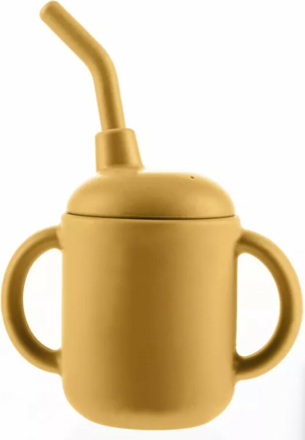 Silikonový hrnek 2v1, Mustard Yellow