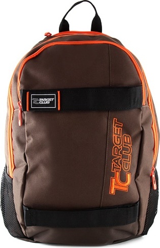 Sportovní batoh Target, hnědý, oranžový nápis