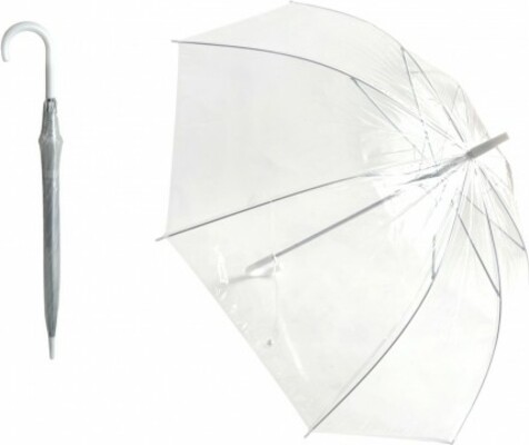 Deštník průhledný bílý svatební