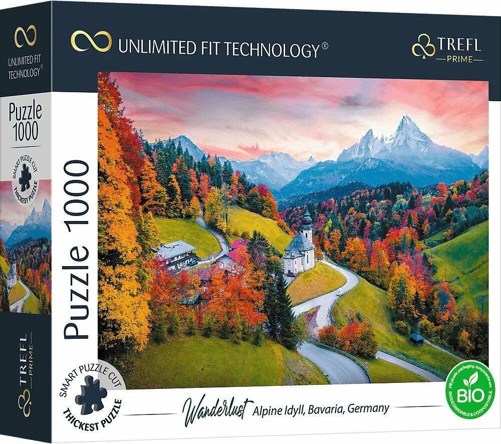 Trefl prime puzzle 1000 UFT - Toulky: Alpská idylka, Bavorsko, Německo