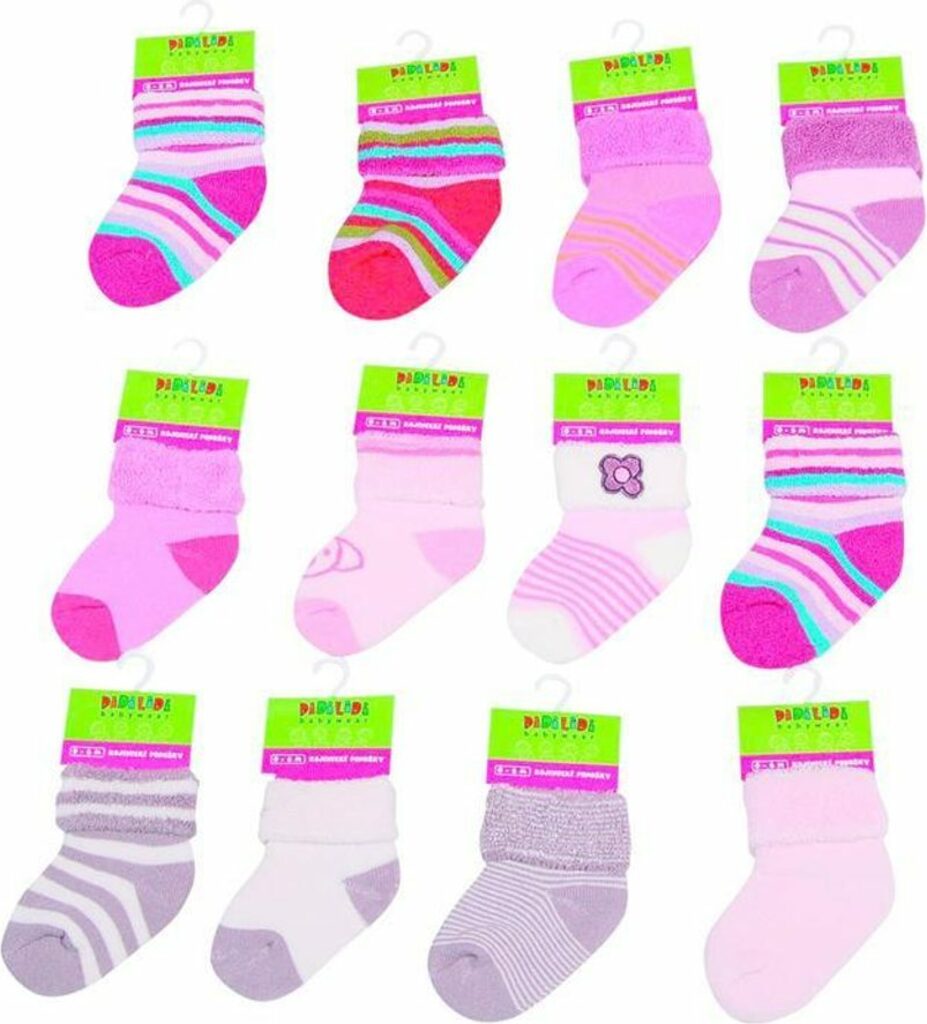 Kojenecké ponožky dívčí froté (0 až 6m), Pidilidi, PD507, holka - 0-6m