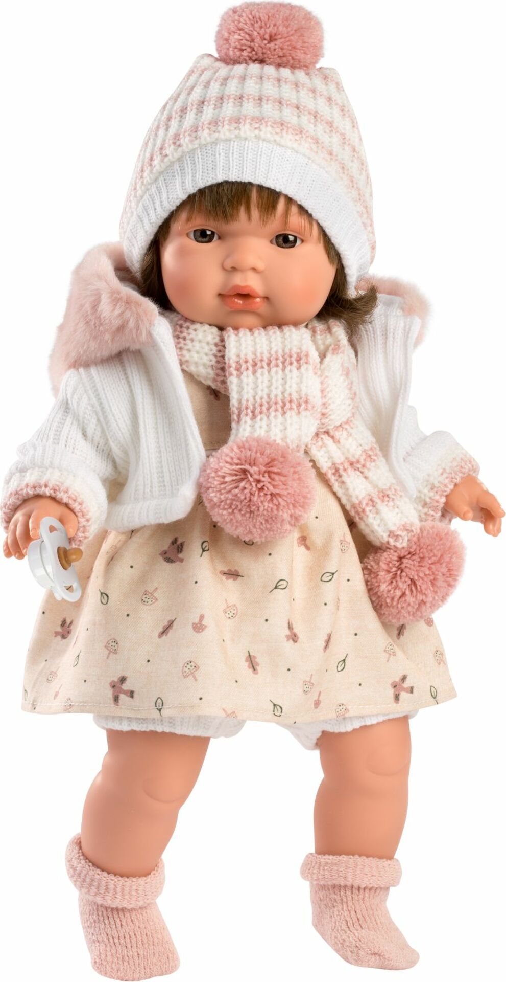 Llorens 38568 LOLA - realistická panenka se zvuky a měkkým látkovým tělem - 38 cm