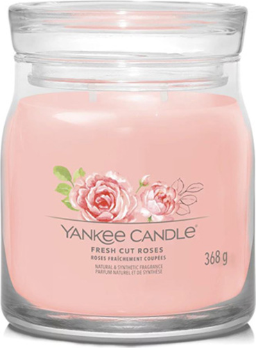 Yankee Candle Čerstvě nařezané růže, Svíčka ve skleněné dóze 368 g