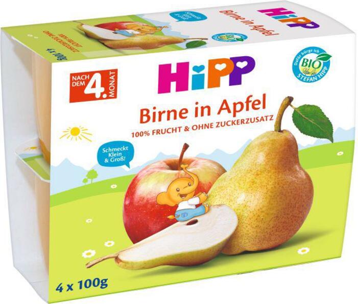 Příkrm ovocný BIO jablka s hruškami 4x100g Hipp