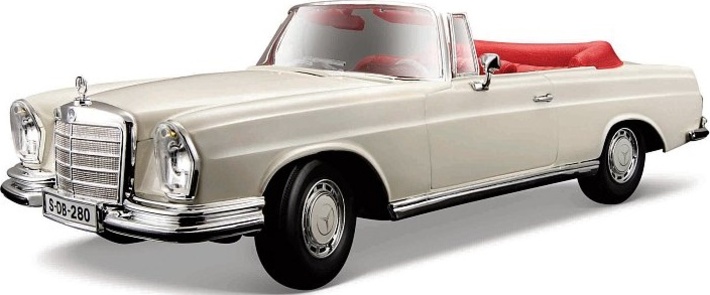 Maisto - 1967 Mercedes-Benz 280SE, Cabrio, krémový, 1:18