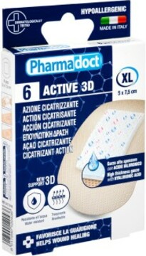 Pharmadoct Active 3D náplast s KYSELINOU HYALURONOVOU s hojivým účinkem XL 6ks