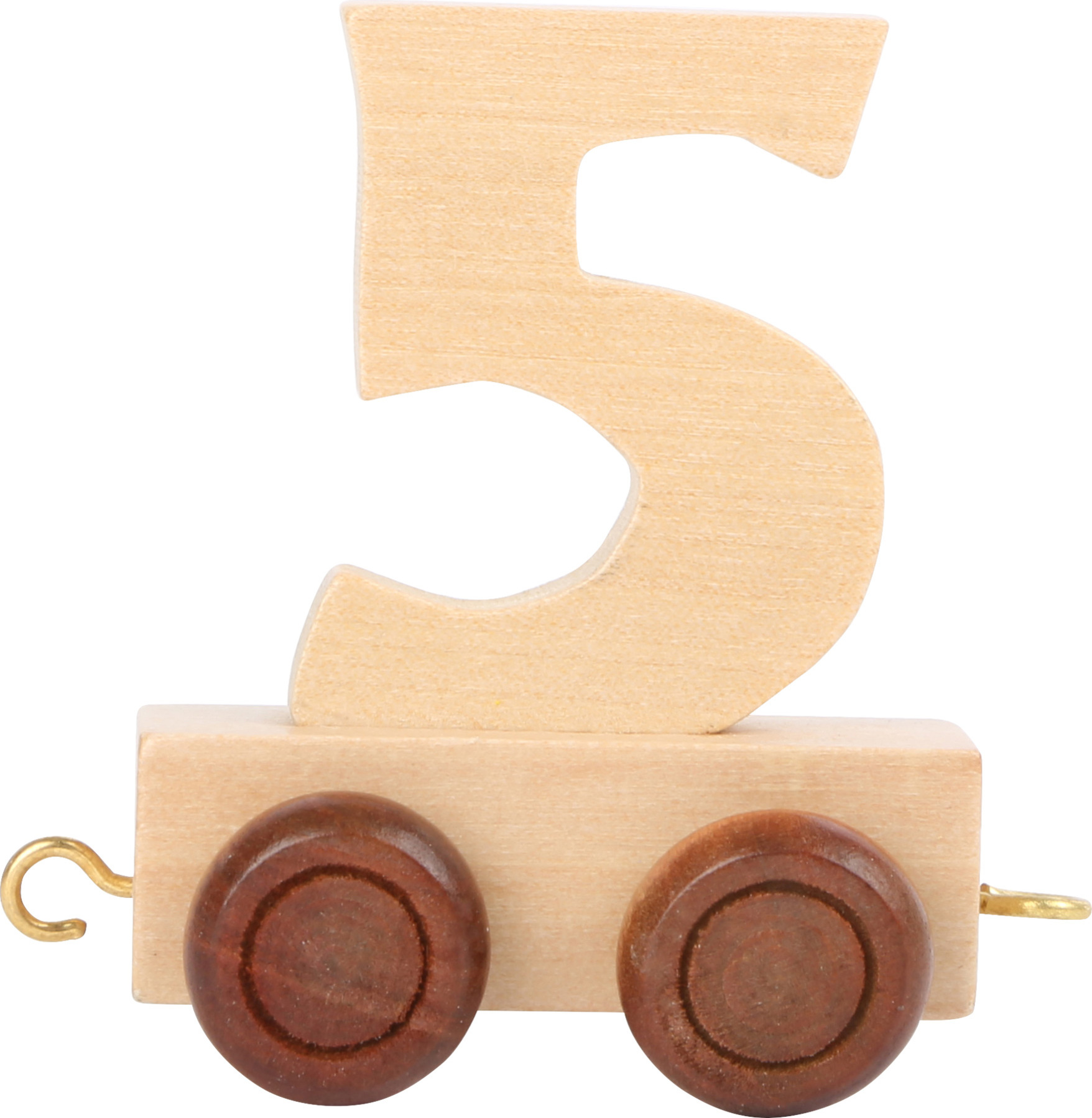 Vagónik dřevěné vláčkodráhy - přírodní číslice - číslo 5