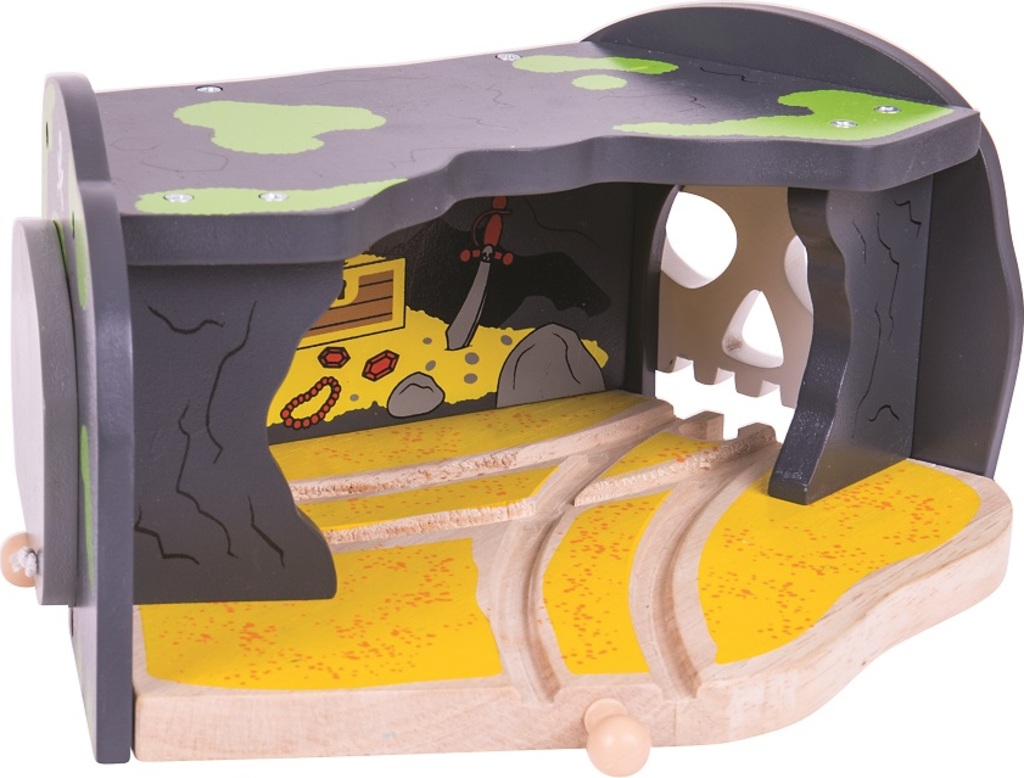 Bigjigs Rail Tunel s výhybkou jeskyně lebka