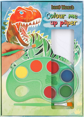 Omalovánka | Colour me up paper Dino World, S vodovkami a štětcem