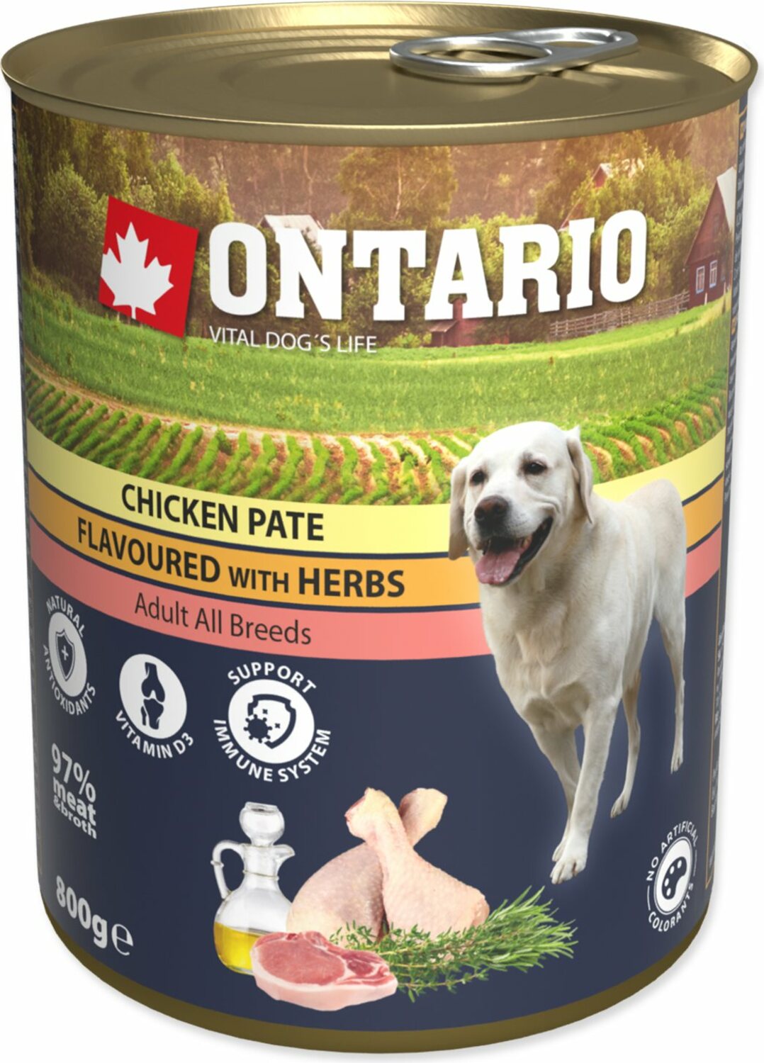 Konzerva Ontario kuře s bylinkami, paté 800g