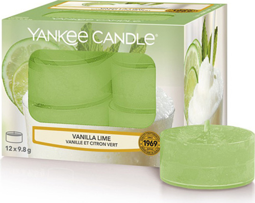 Yankee Candle, Vanilka s limetkou, Svíčky čajové, 12 ks