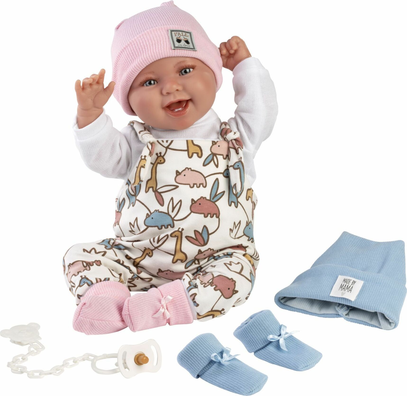 Llorens 84481 NEW BORN 2 v1 - realistická bábika bábätko so zvukmi a mäkkým látkovým telom