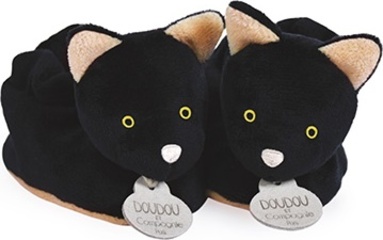 Doudou Sada prvních botiček černá kočka 0-6 měsíců