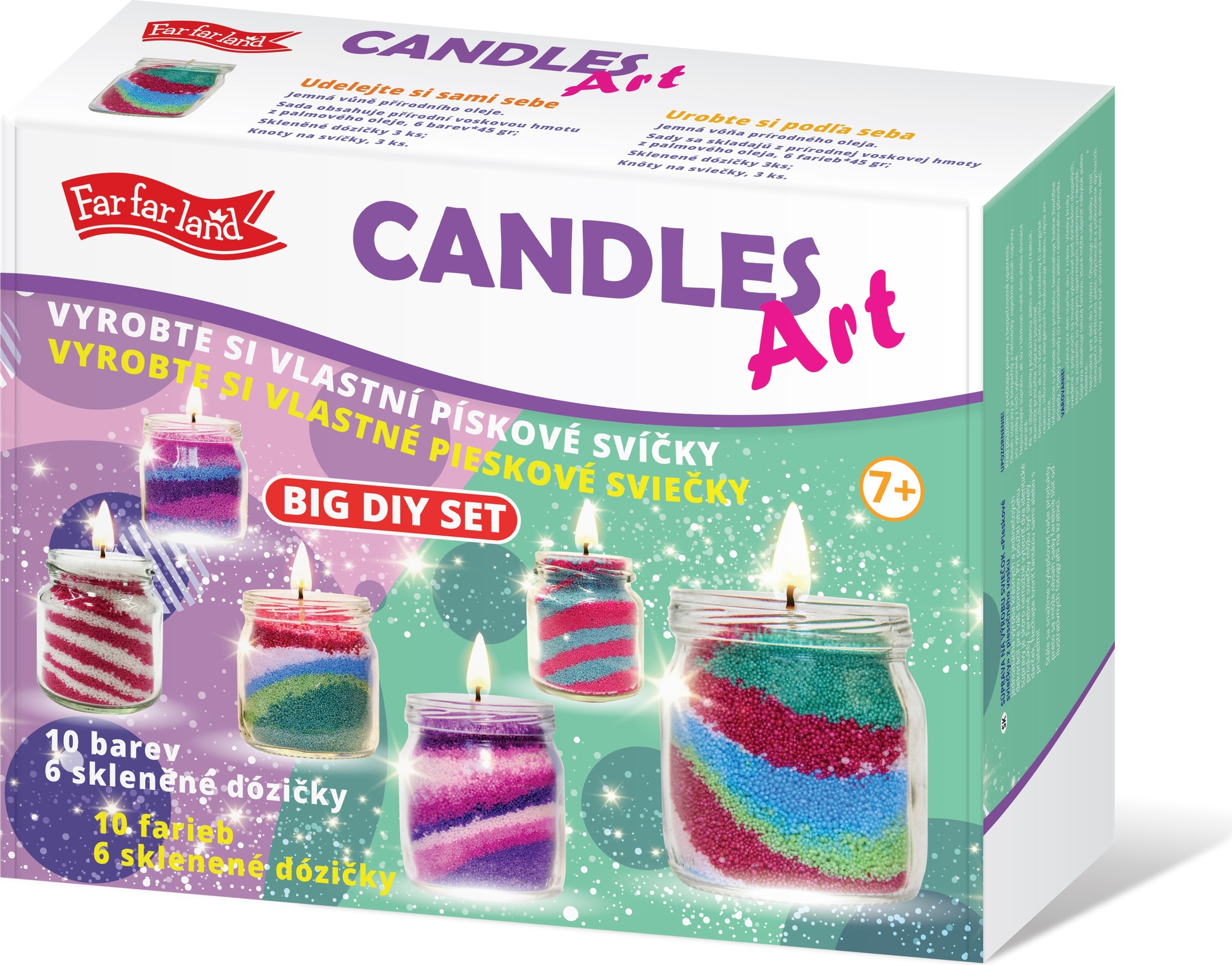 Vyrob si vlastní svíčku - velký kreativní set - 6 dóz, 10 barev