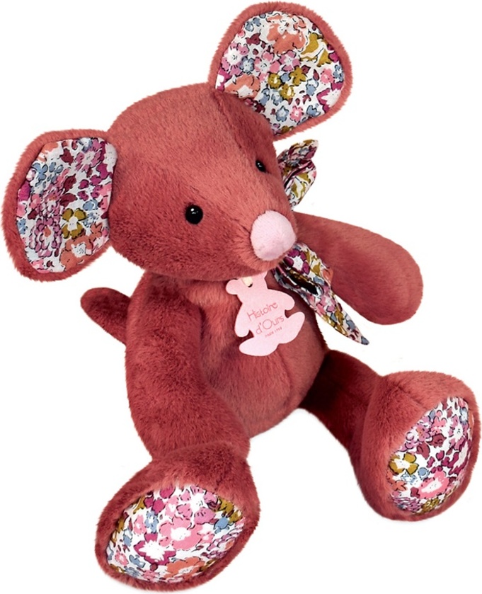 Doudou Histoire d´Ours Plyšová kamarádka tmavě růžová myška 25 cm
