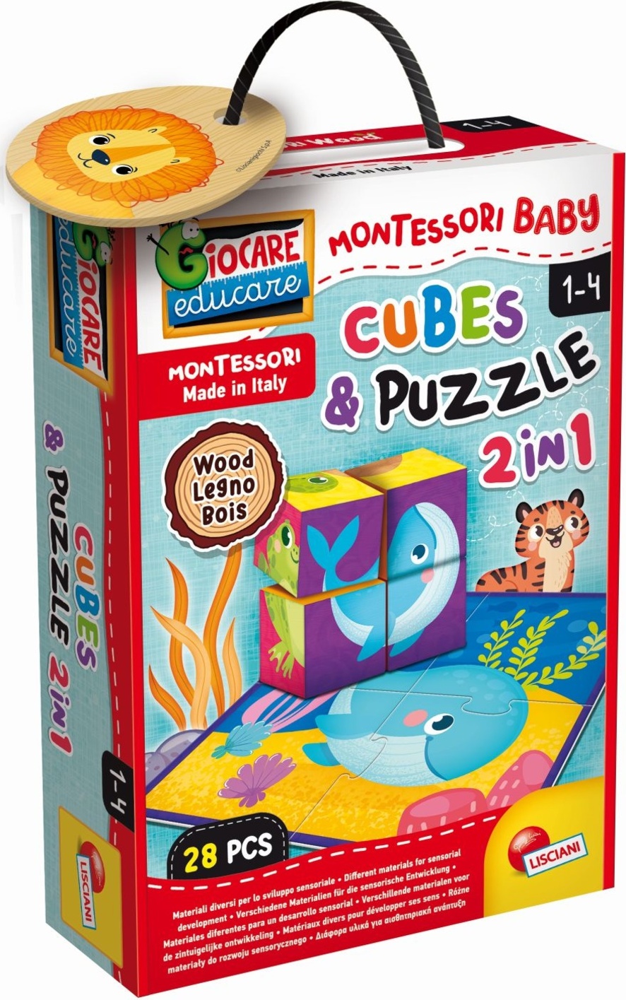 Montessori dřevěné kostky a puzzle