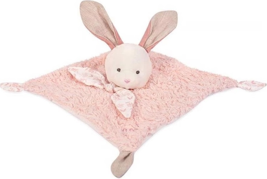Doudou Plyšový zajíček s růžovou dečkou z BIO bavlny 25 cm
