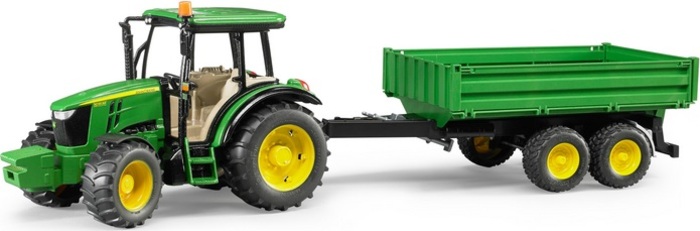 BRUDER 02108 Traktor John Deere 5115 M s vlečkou