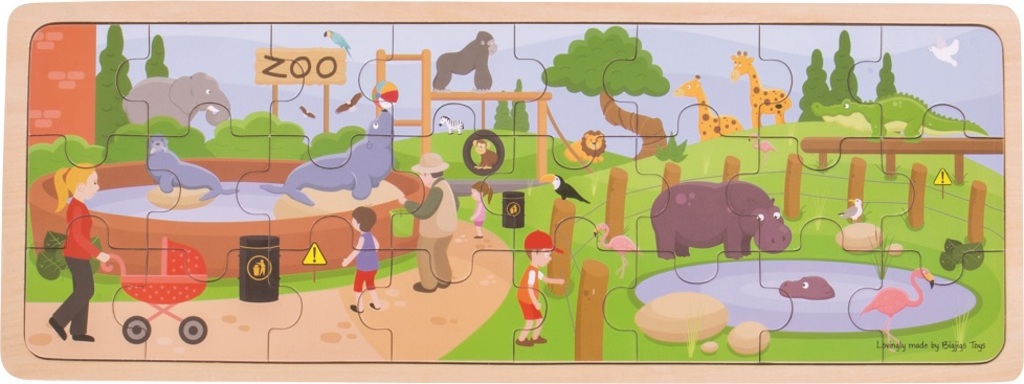 Bigjigs Toys Dřevěné puzzle zoo