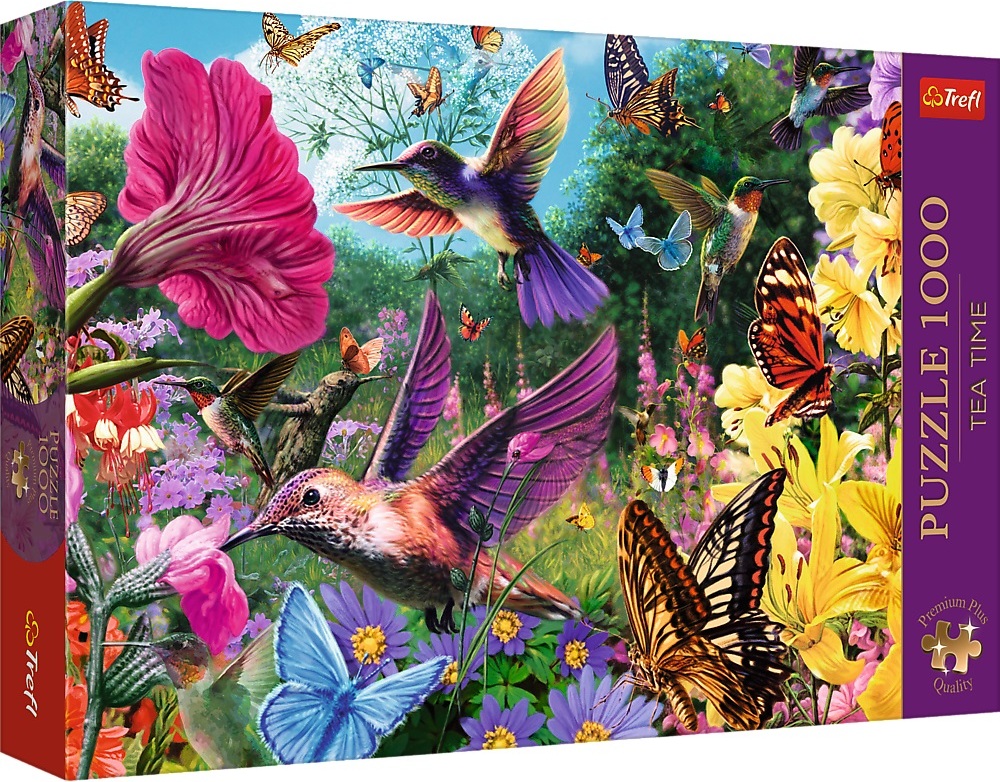 Trefl Puzzle 1000 Premium Plus - Čajový čas: Zahrada kolibříků
