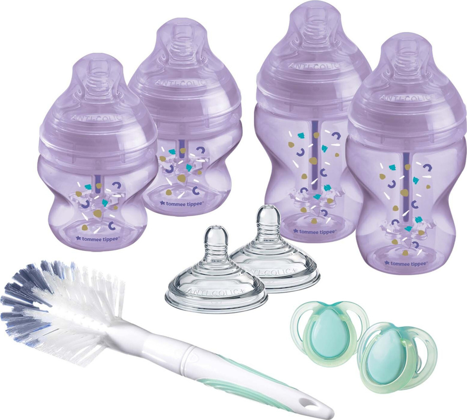 Set kojeneckých lahví advanced ANTI-COLIC, smíšené velikosti 9ks, Fialová