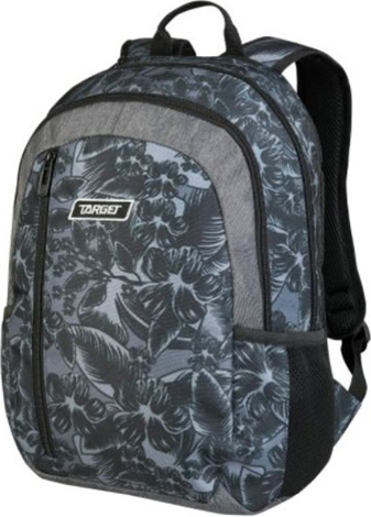 Studentský batoh Target, Černý, s potiskem květin