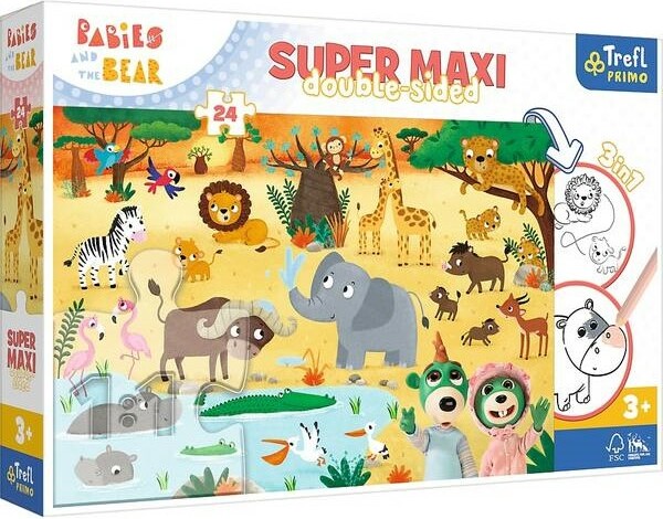 Trefl Puzzle 24 SUPER MAXI - Děti a Medvěd