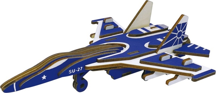 Woodcraft Dřevěné 3D puzzle Bojové letadlo SU27