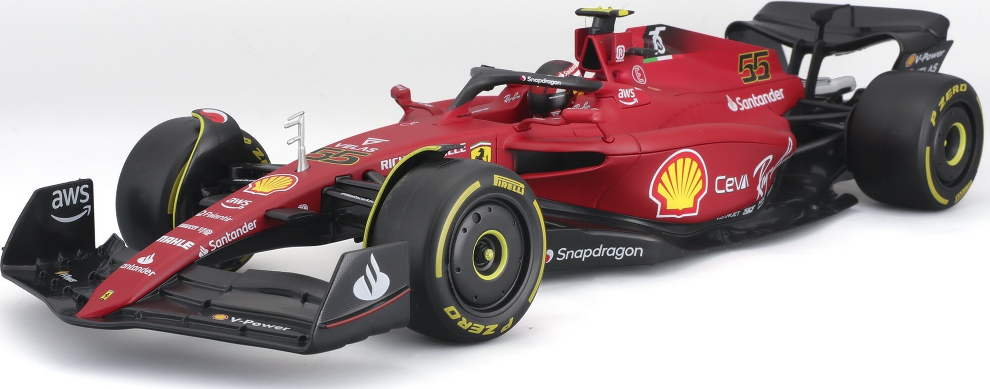 Bburago 1:18 Formule F1 Ferrari Scuderia F1-75 (2022) nr.55 Carlos Sainz - with driver and