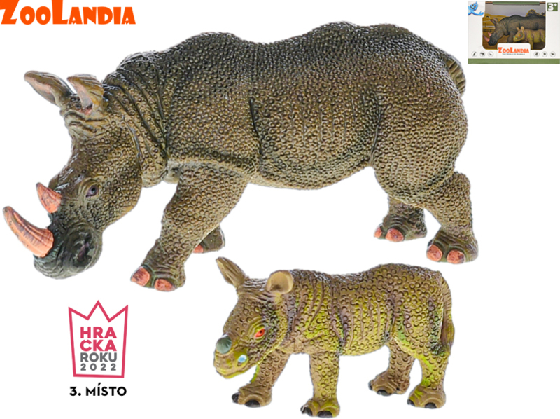 Zoolandia nosorožec s mládětem 7-14cm