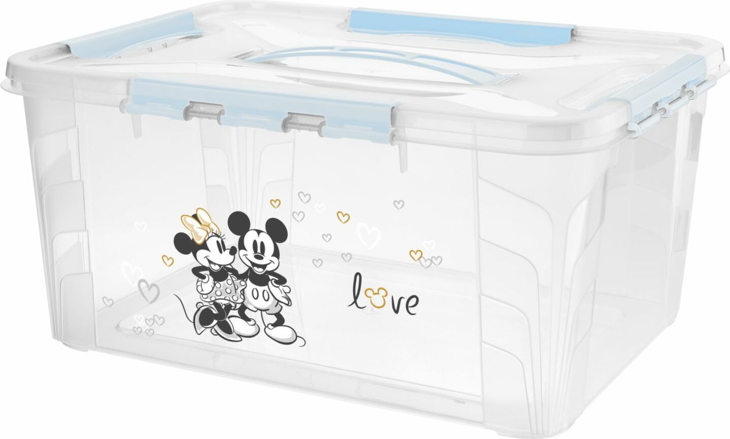 Domácí úložný box velký "Mickey & Minnie", Matná modrá