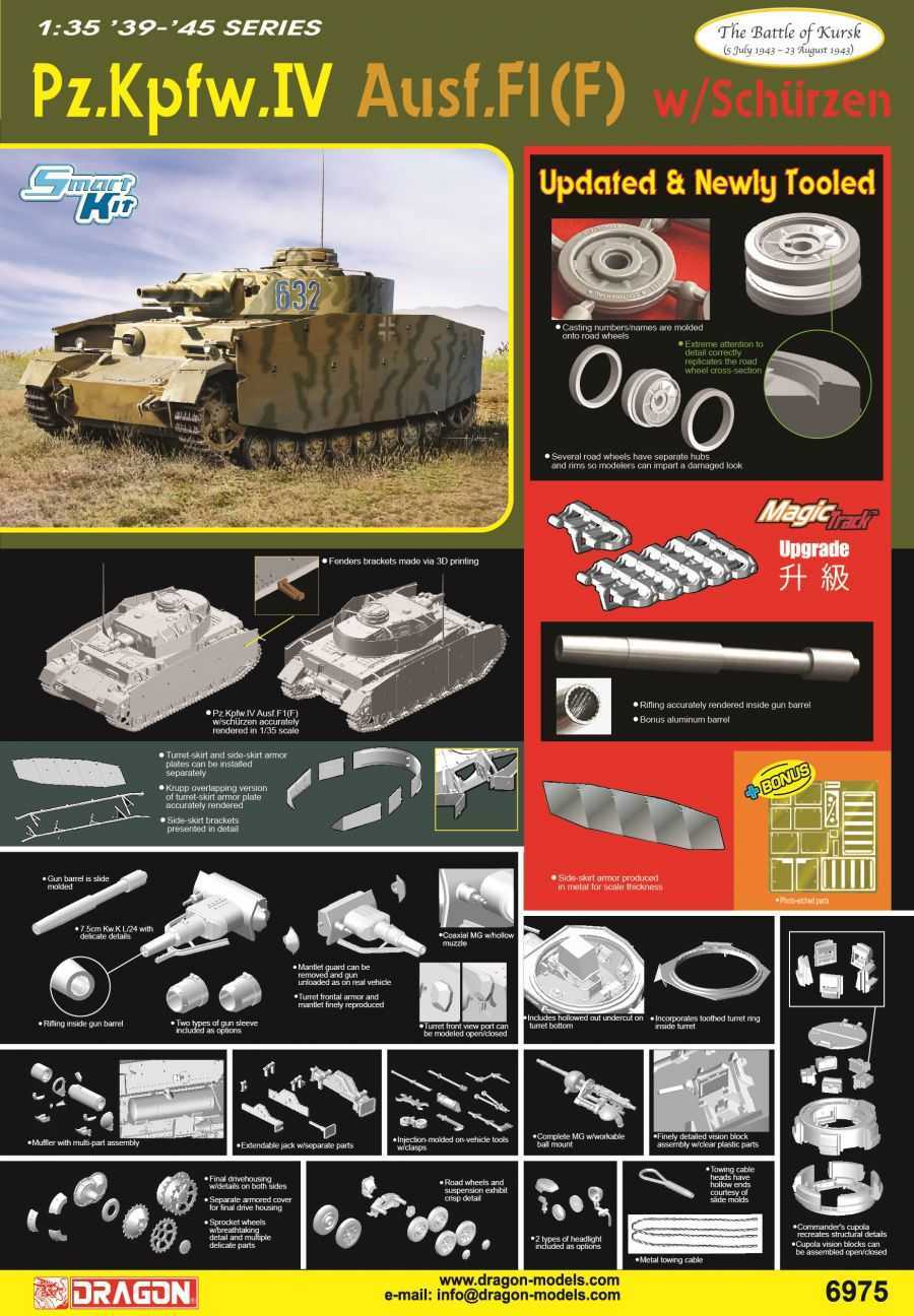 Model Kit military 6975 - Ps.IV Ausf.F1(F) w/SCHURZEN (1:35)