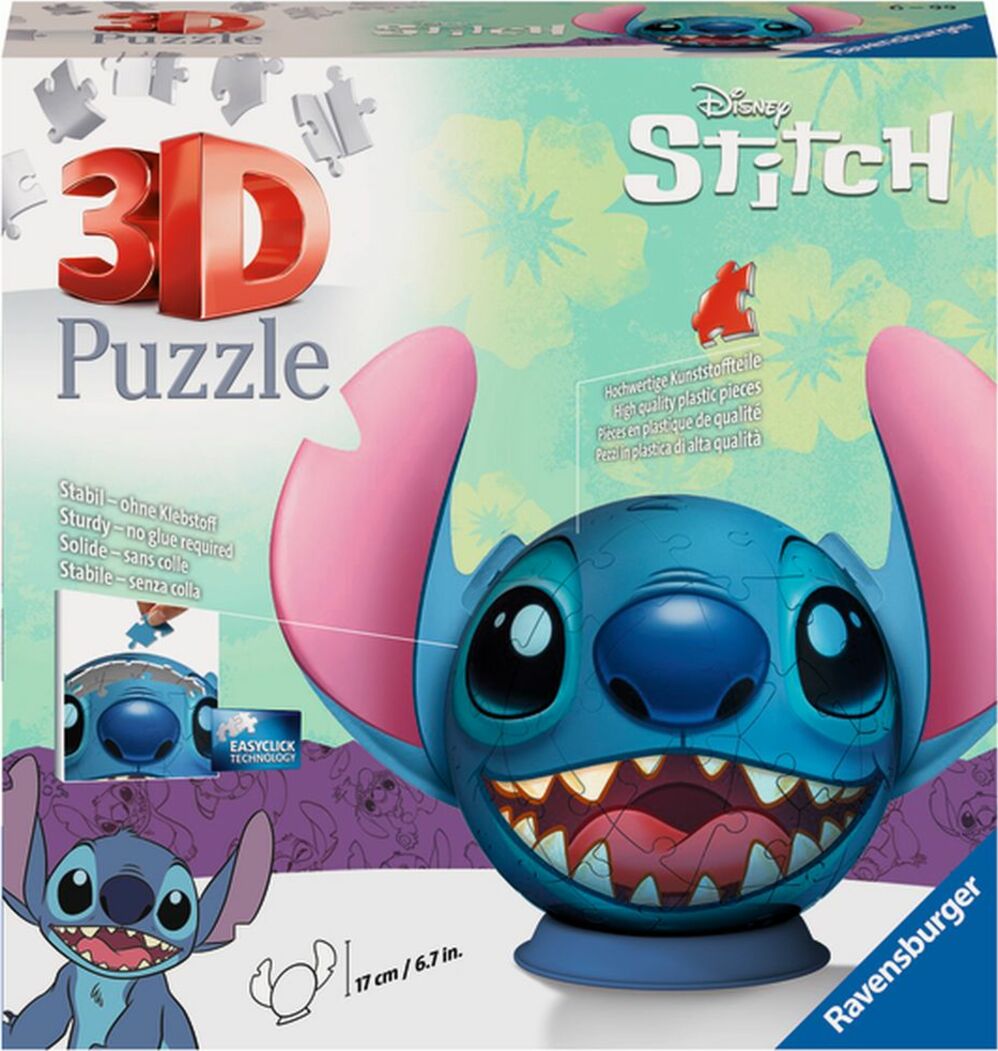 Ravensburger Puzzle-Ball Disney: Stitch s ušima 72 dílků
