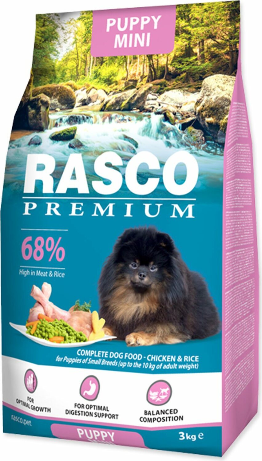 Krmivo Rasco Premium Puppy Mini kuře s rýží 3kg