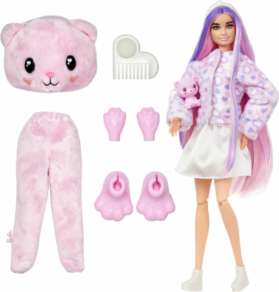 Mattel Barbie Cutie reveal barbie Růžový medvídek HKR02 pastelová edice