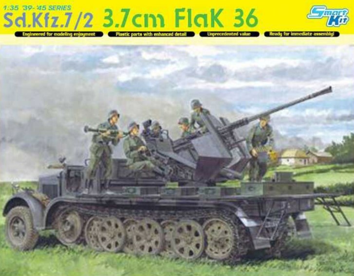 Model Kit military 6541 - Sd. Kfz.7/2 3,7 cm FLAK 36 ( SMART KIT) (1:35)