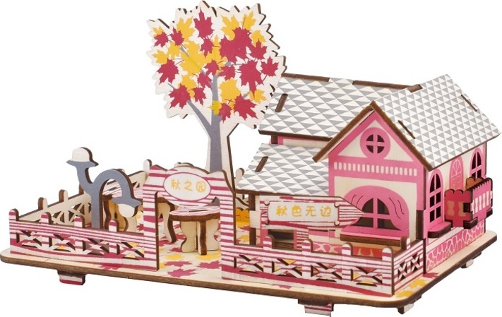 Woodcraft Dřevěné 3D puzzle Podzimní dům