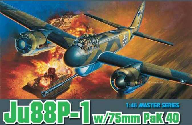 Model Kit letadlo 5543 - Ju88P-1 w / 75mm PaK 40 (1:48)
