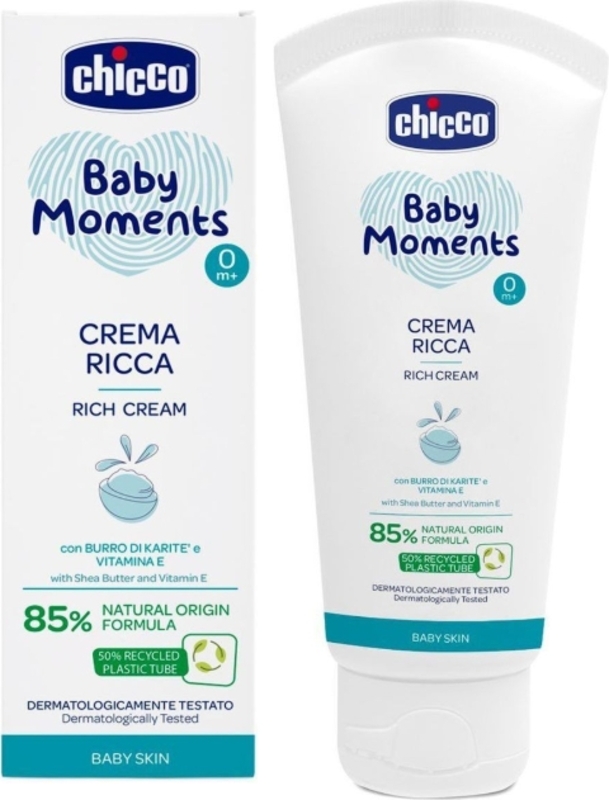 CHICCO Krém vyživující Baby Moments 85% přírodních složek 100ml, 0m+