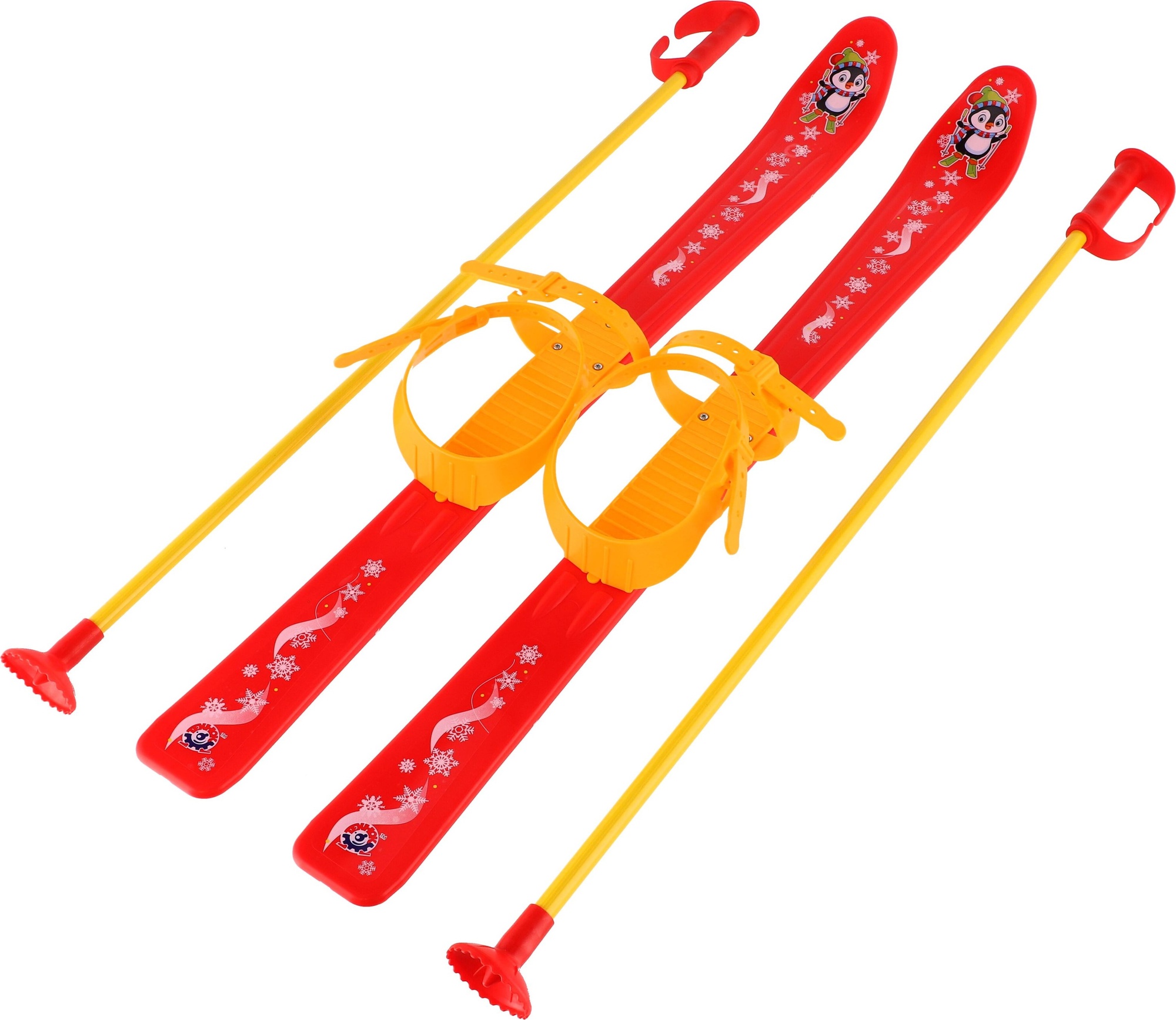 Dětské lyže s hůlkami plast/kov 76cm červené