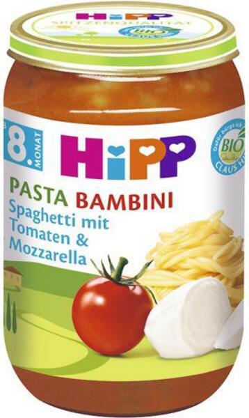 Příkrm zeleninový BIO Pasta Bambini - rajčata se špagetami a mozzarelou 220g Hipp