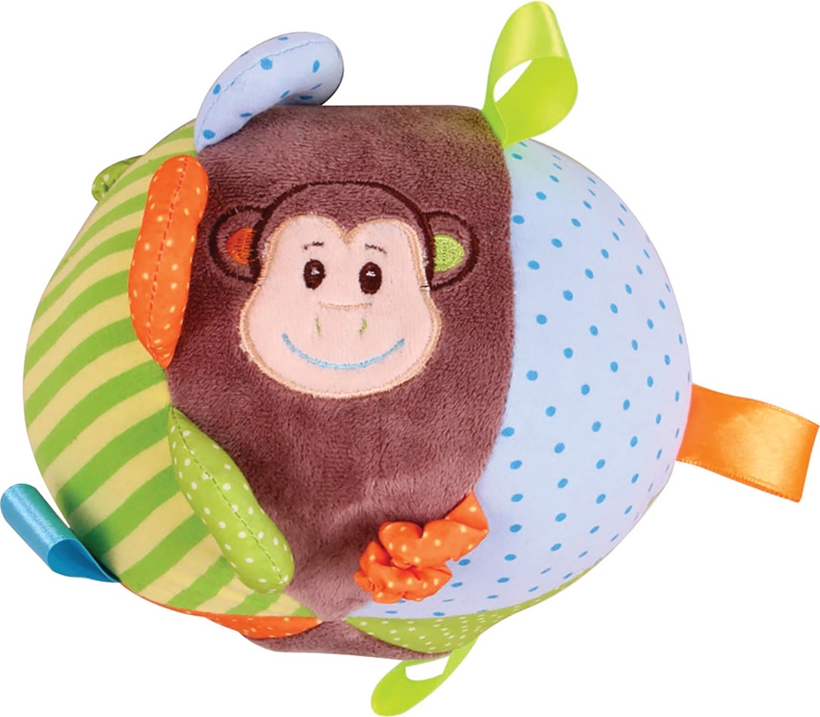 Bigjigs Baby Textilní aktivní koule opička Cheeky