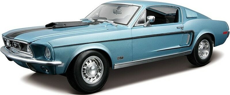 Maisto - Ford Mustang GT Cobra Jet FB 1968, metal modrý, 1:18